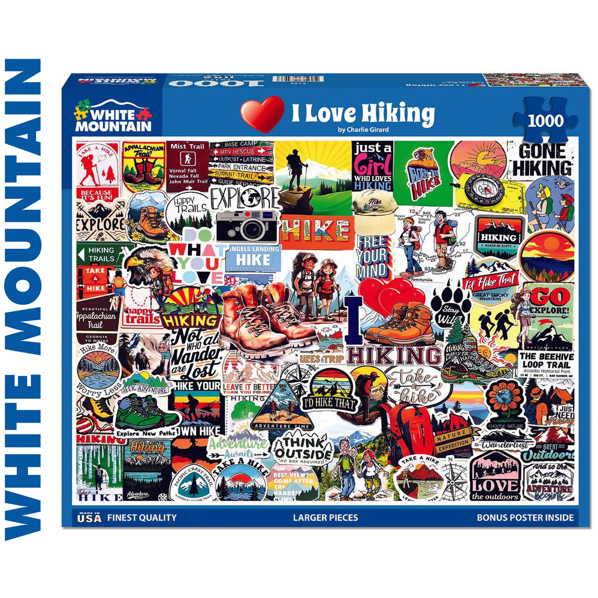 I Love Hiking - 1000pc Puzzle | White Mountain | 2172pz