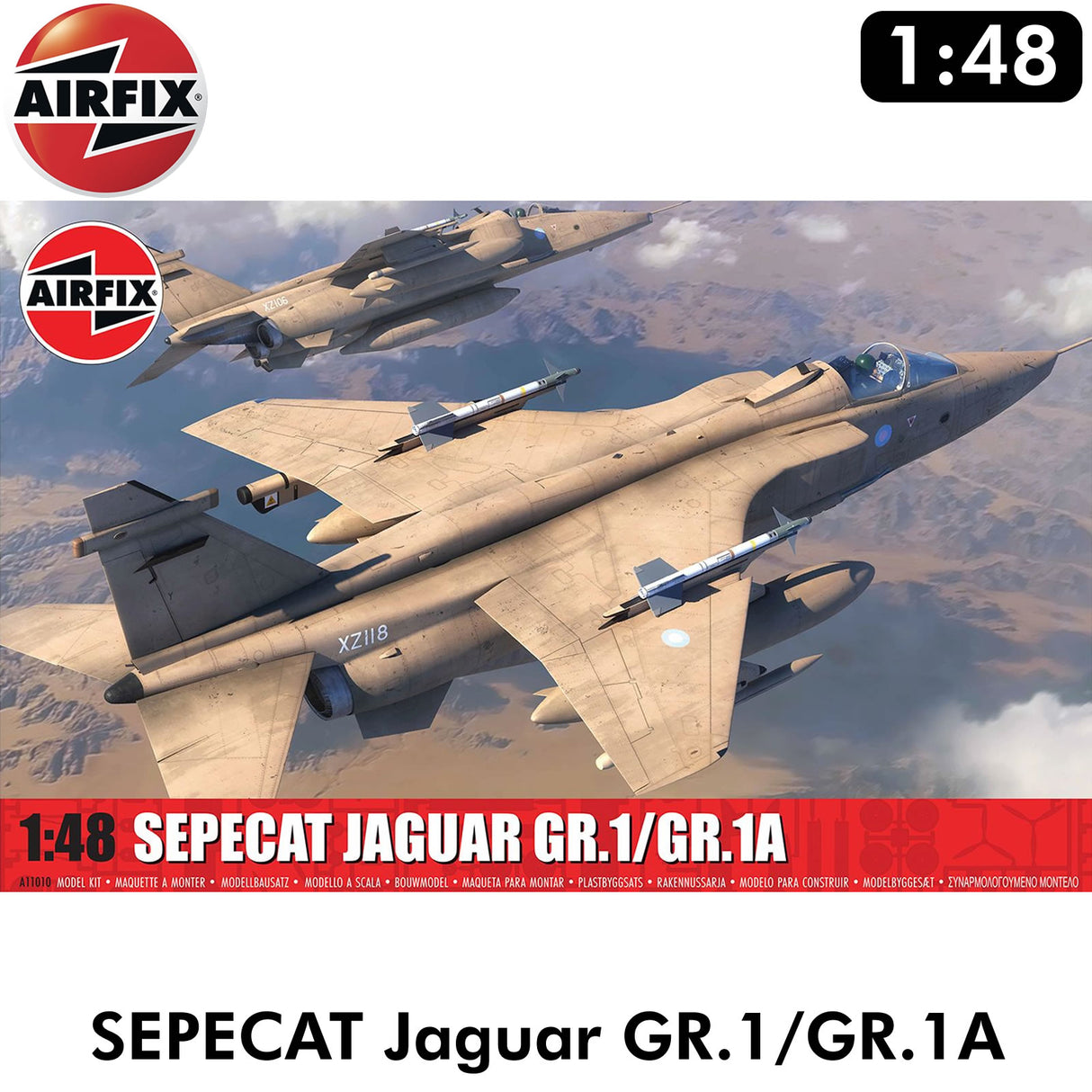 SEPECAT Jaguar GR.1/GR.1A Military Aircraft RAF France 1:48 kit | Airfix | A11010