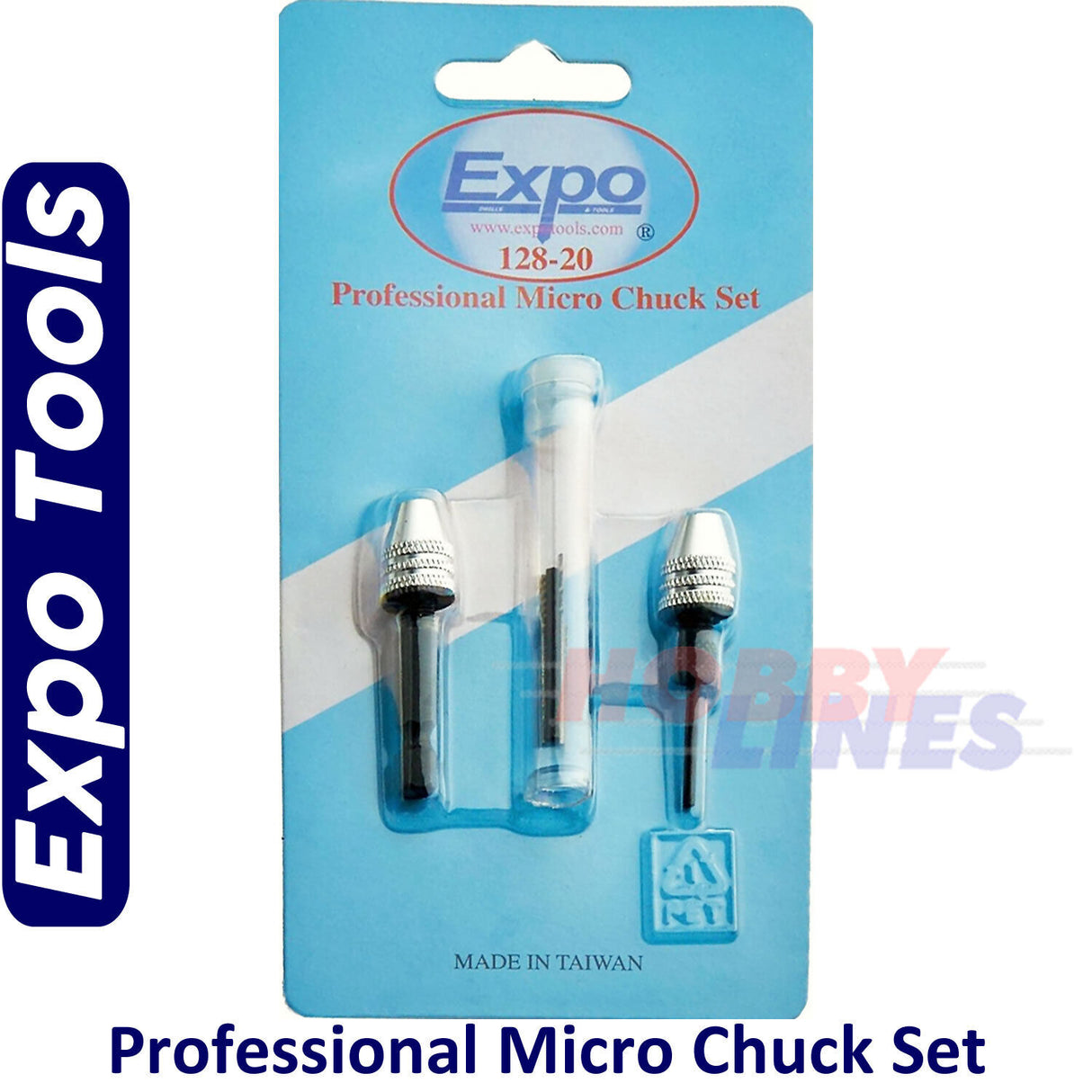 PROFESSIONAL MICRO CHUCK SET 0.5mm 0.8mm 1.0mm drills Expo Tools 12820