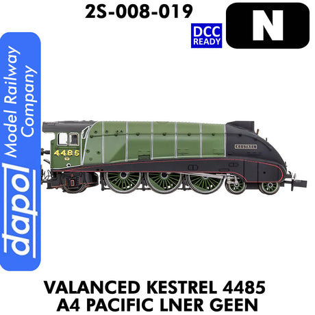 A4 Pacific VALANCED KESTREL 4485 LNER DCC Ready | Dapol |  2S-008-019