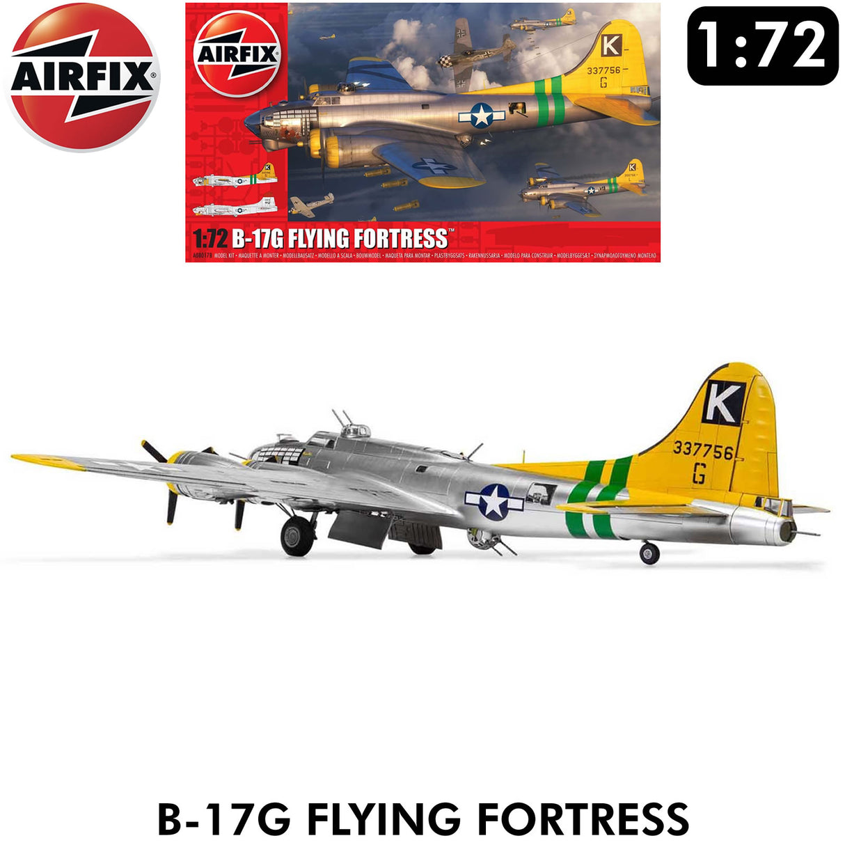 B-17G Flying Fortress WWII USAF Bomber - 1:72 Model Kit | Airfix | A08017B
