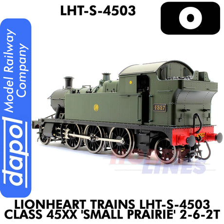 Class 45xx Small Prairie 2-6-2T 4557 - GWR Green with Shirtbutton Crest - DCC Ready | Lionheart Trains | LHT-D-4503