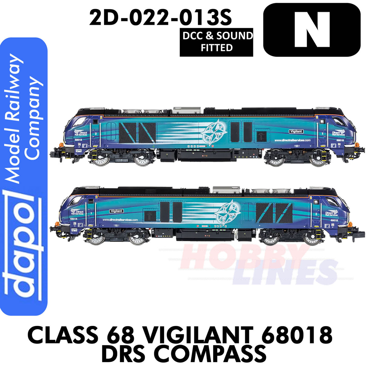 Class 68 Vigilant 68018 DRS  - DCC & Sound | Dapol | 2D-022-013S