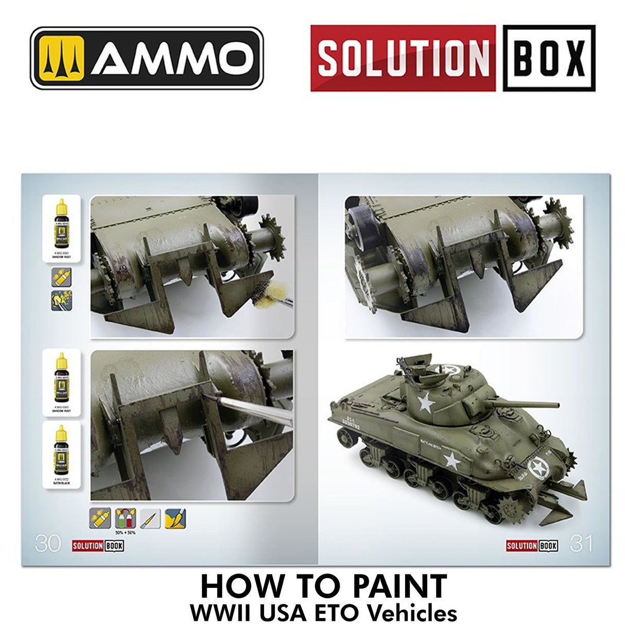 Solution Book 22 - How to Paint WWII ETO Vehicles | Ammo by Mig Jimenez | MIG6528