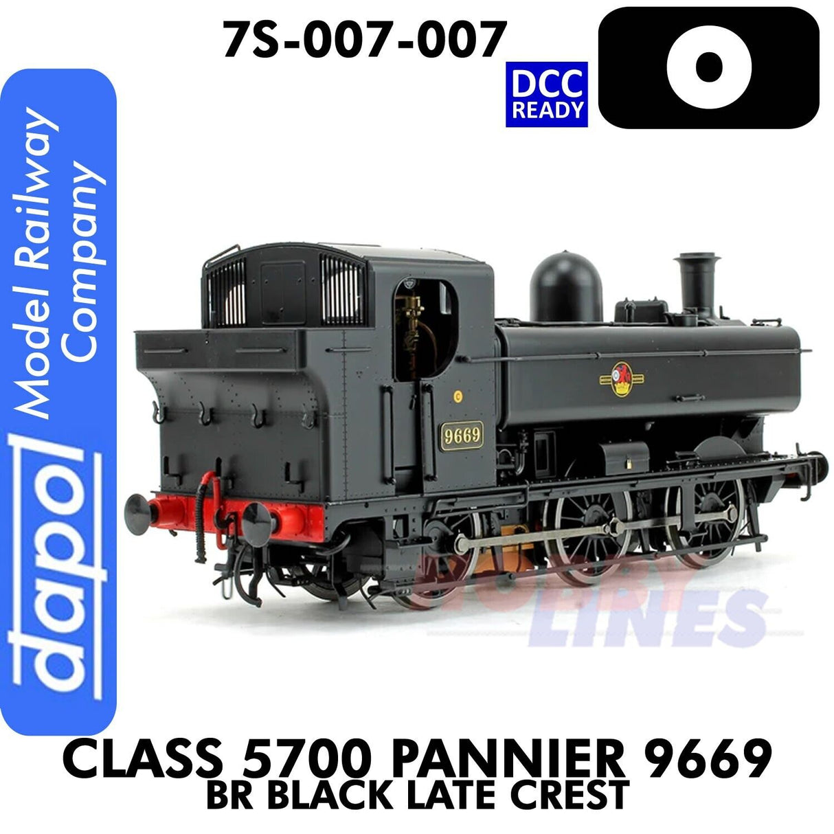 Class 5700 Pannier 9669 BR Black Late Crest - DCC Ready | Dapol | 7S-007-007