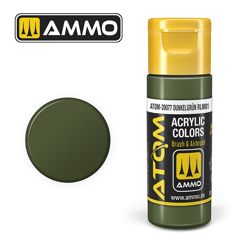ATOM PAINT Dunkelgrün RLM81 | AMMO by MIG Jimenez | ATOM-20077