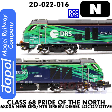 Class 68 Pride of the North  68006 New DRS/NTS Green Diesel - DCC ready | Dapol | 2D-022-016