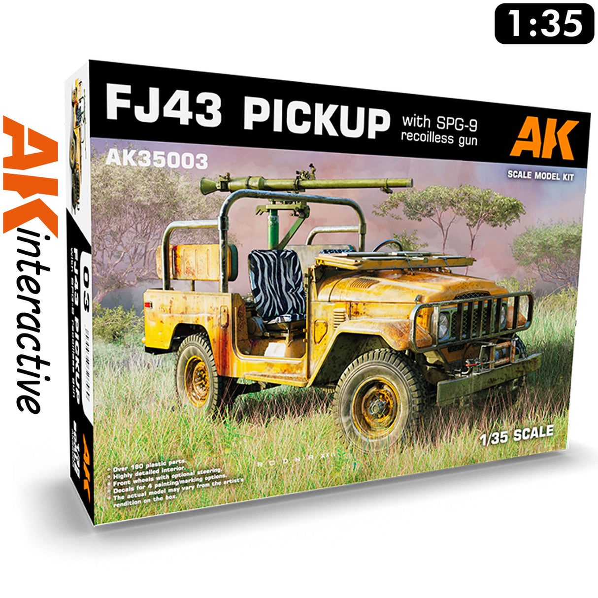 FJ43 Pickup with SPG-9. Recoilless Gun - Model Kit | AK interactive | AK35003