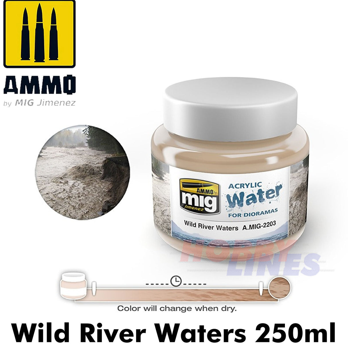 Acrylic Water - Wild River Waters - 250ml | Ammo by Mig Jimenez | MIG2203
