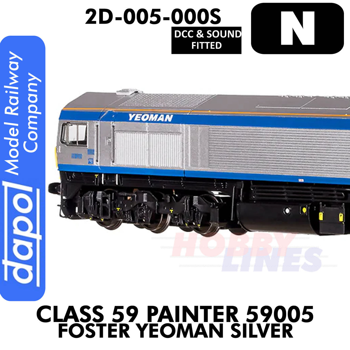 Class 59 Painter 59005 Foster Yeoman Silver - DCC & Sound | Dapol | 2D-005-000S
