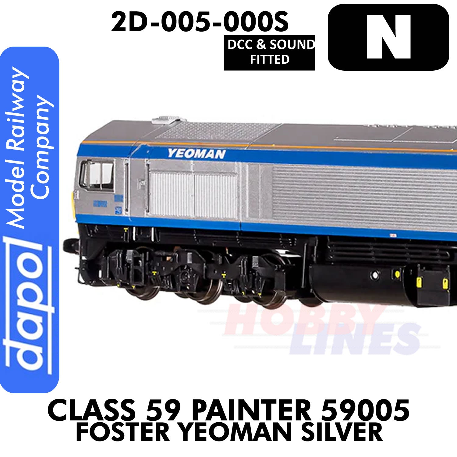 Class 59 Painter 59005 Foster Yeoman Silver - DCC & Sound | Dapol | 2D-005-000S