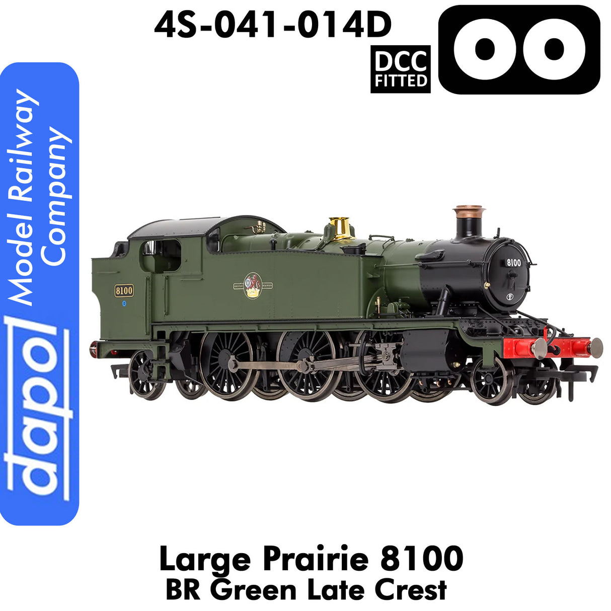 LARGE PRAIRIE 8100 BR Late Crest Steam Locomotive DCC Fitted | Dapol | 4S-041-014D