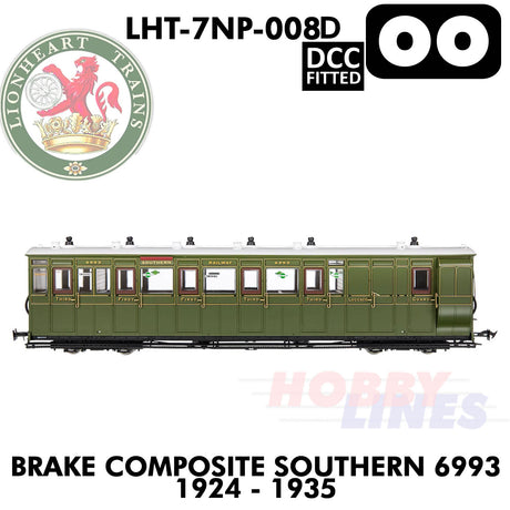 Brake Composite Southern - 6993 1924- 1935 - DCC - OO | Lionheart Trains | LHT-7NP-008D