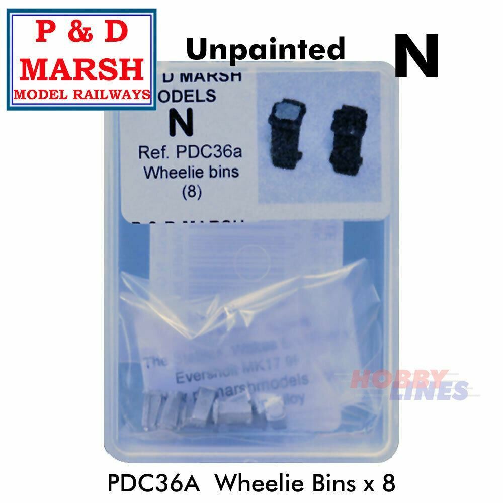 Wheelie Bins x 8 - Unpainted | P&D Marsh | C36A