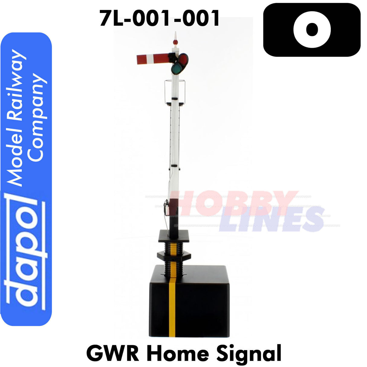 SIGNAL GWR HOME Square Post Semaphore LED O gauge Easi-Fit Dapol 7L-001-001