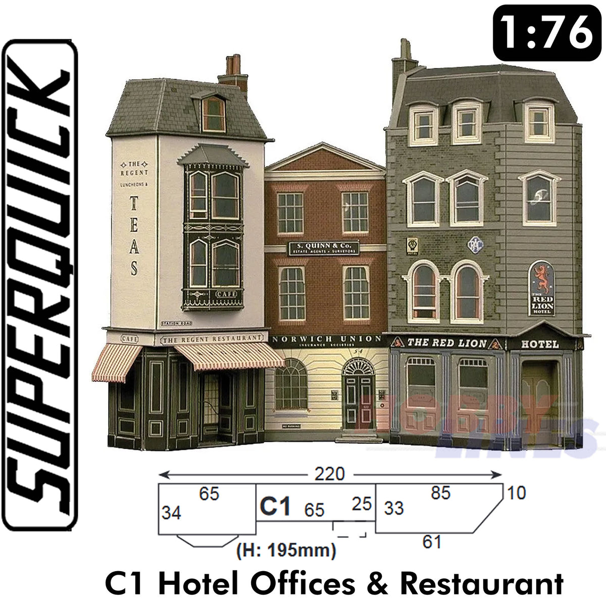 HOTEL OFFICES RESTAURANT C1 1:72 OO HO Railway Building Series C C01 SuperQuick
