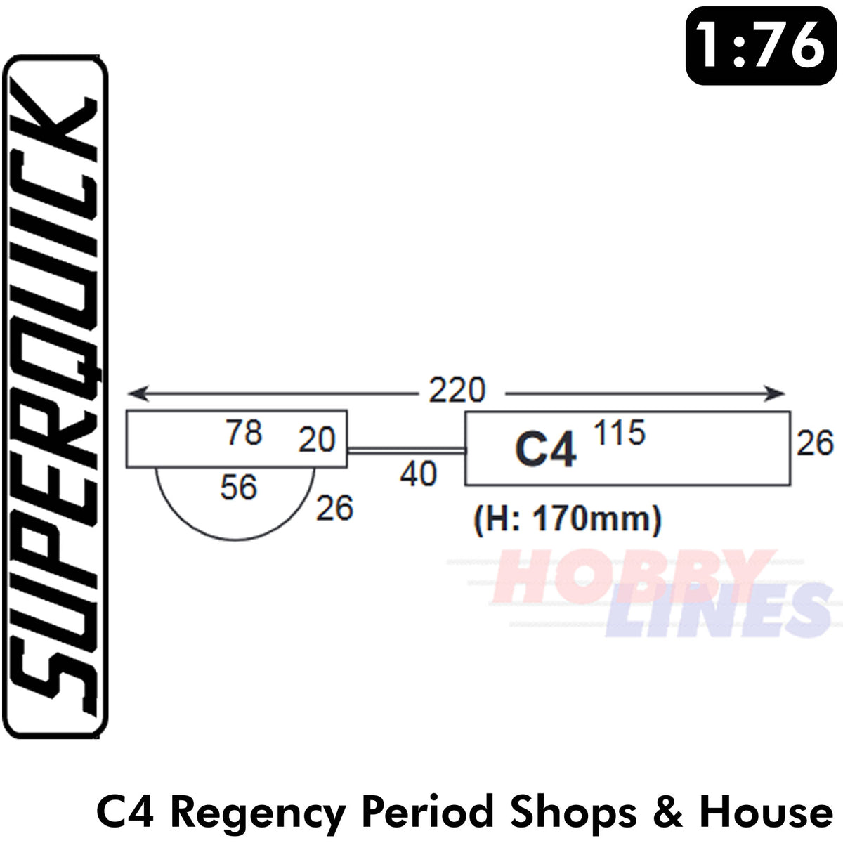 REGENCY SHOPS & HOUSE C4 1:72 OO HO Railways Building Series C C04 SuperQuick