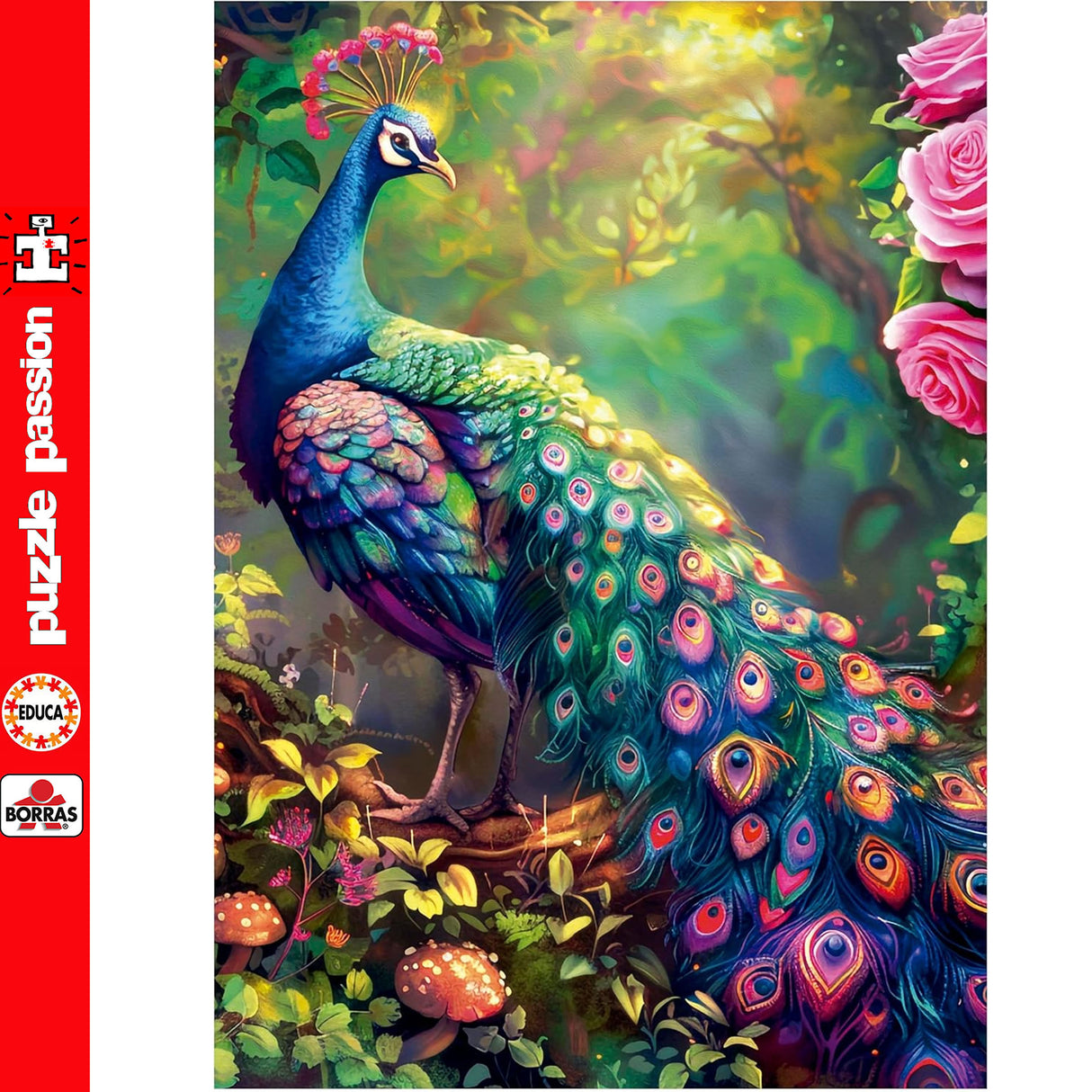 Educa PEACOCK GARDEN 1000pc Super Deluxe Jigsaw Puzzle Birds 20262