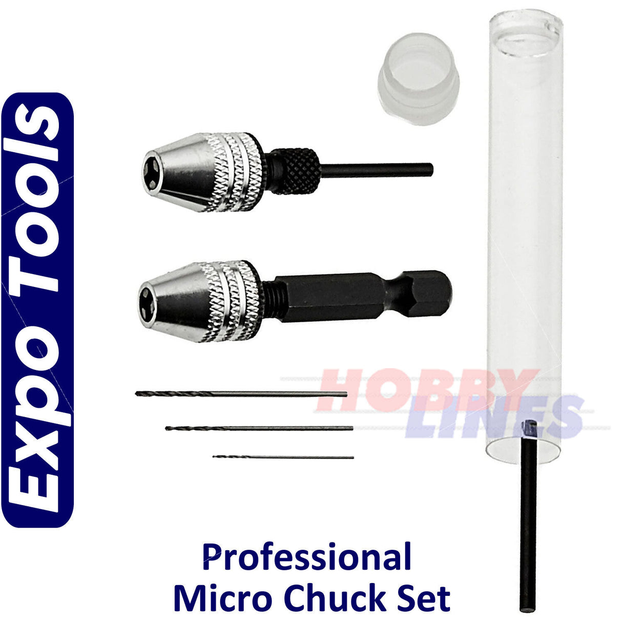 PROFESSIONAL MICRO CHUCK SET 0.5mm 0.8mm 1.0mm drills Expo Tools 12820