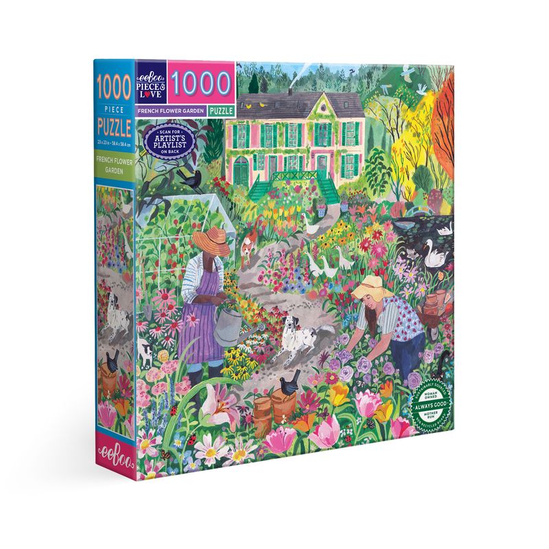 French Flower Garden 1000pc Puzzle | eeBoo | PZT662