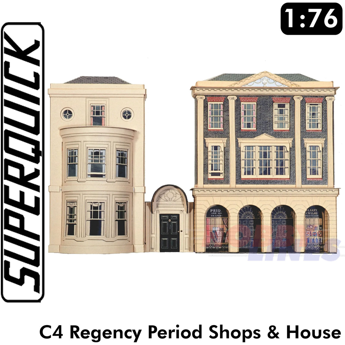 REGENCY SHOPS & HOUSE C4 1:72 OO HO Railways Building Series C C04 SuperQuick