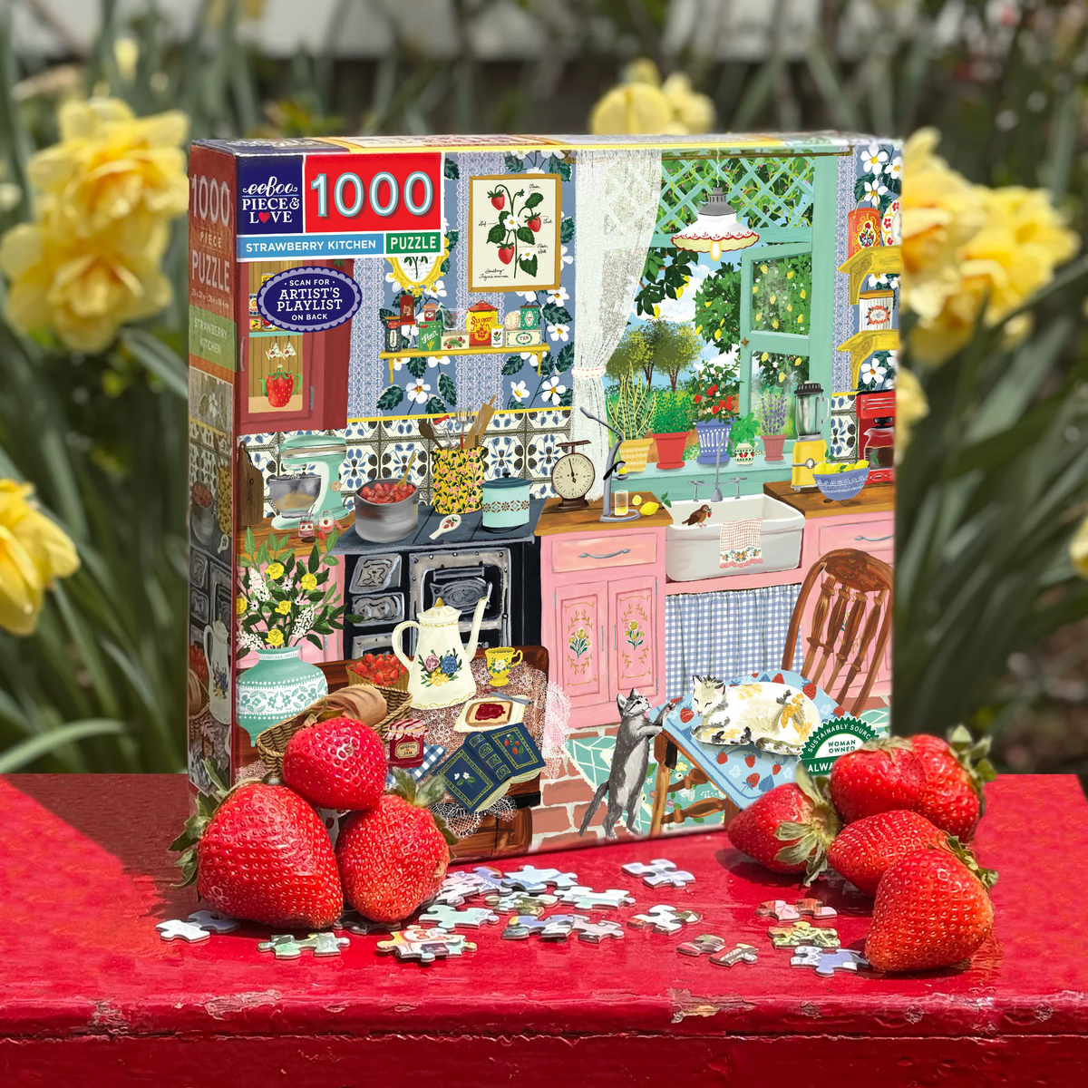 Strawberry Kitchen - 1000pc Puzzle | eeBoo | PZT966