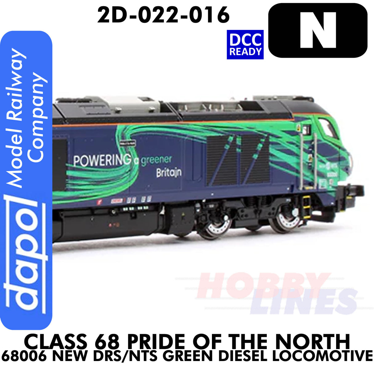 Class 68 Pride of the North  68006 New DRS/NTS Green Diesel - DCC ready | Dapol | 2D-022-016