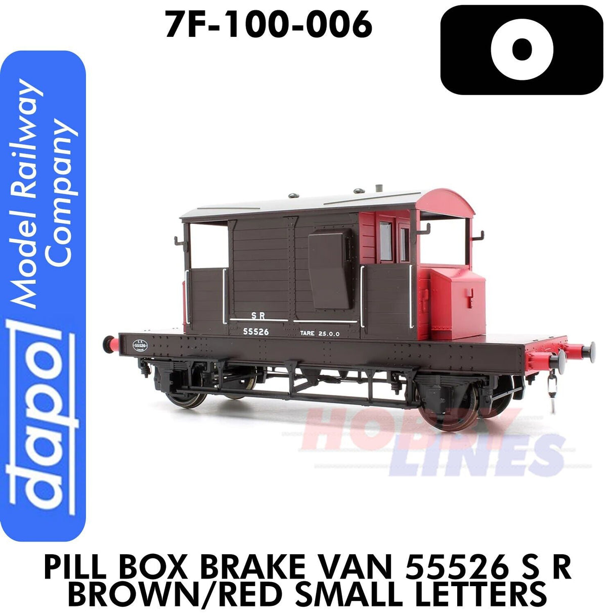 Pill Box Brake Van 55526 SR Brown/Red Small Letter | Dapol | 7F-100-006