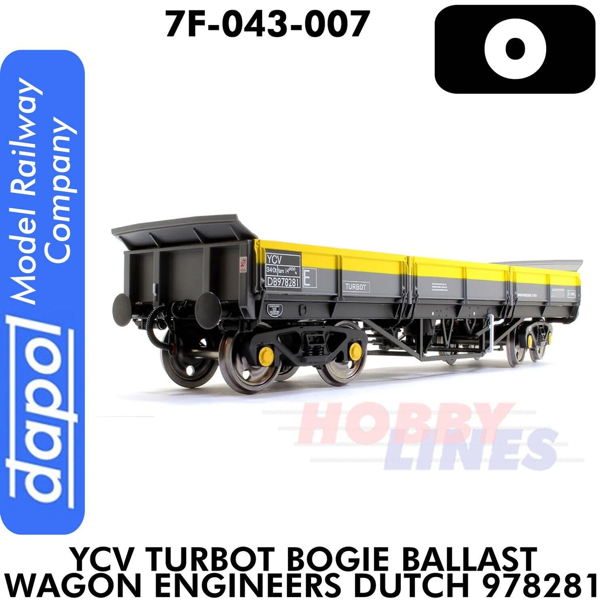 YCV Turbot Bogie Ballast Wagon Engineers Dutch 978281 | Dapol | 7F-043-007