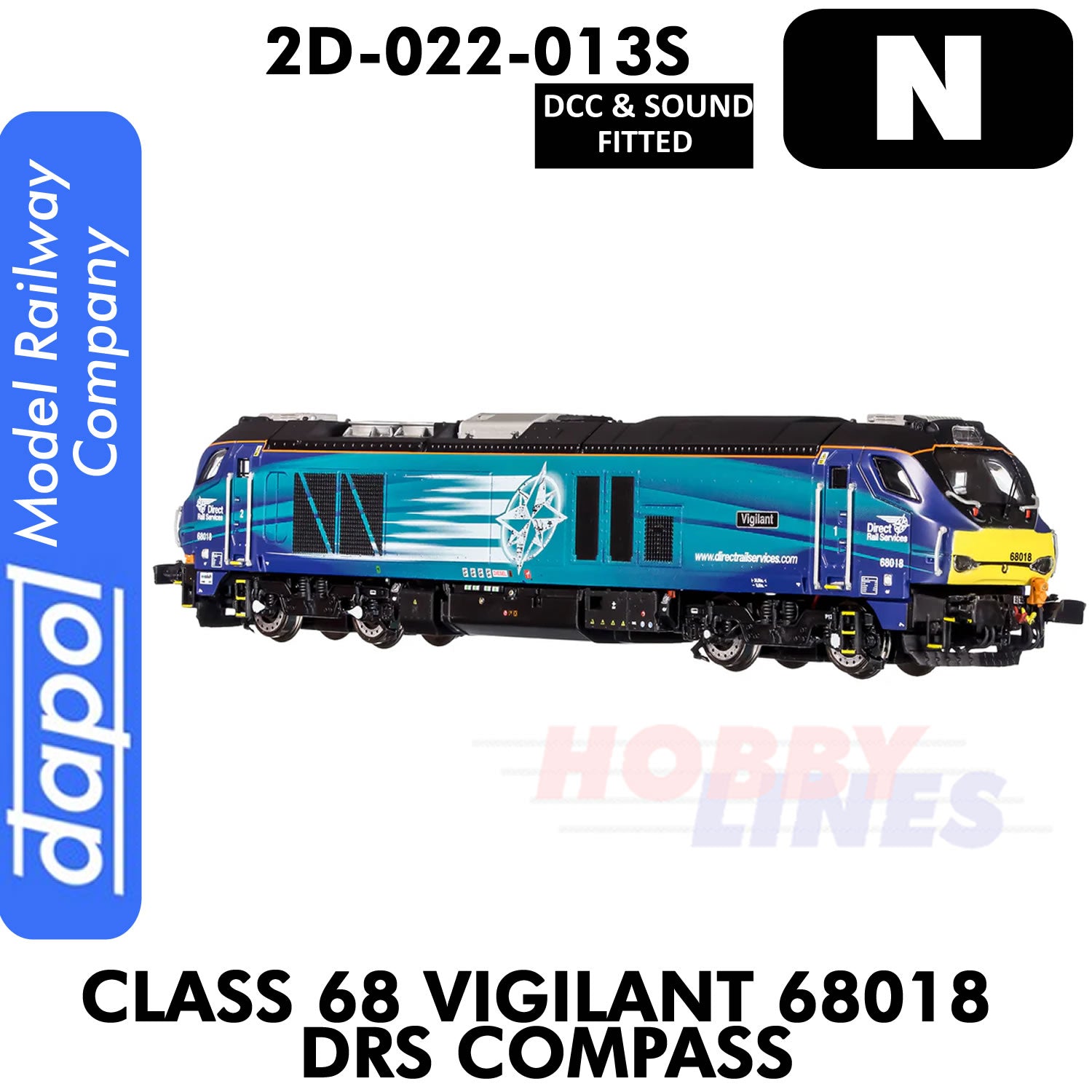 Class 68 Vigilant 68018 DRS  - DCC & Sound | Dapol | 2D-022-013S