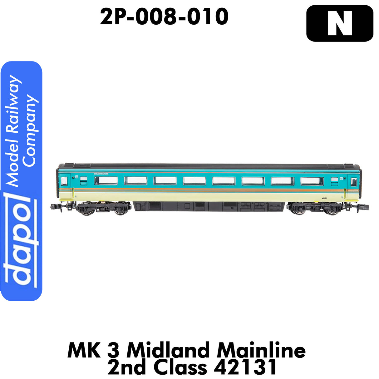 MK 3 Midland Mainline 2nd Class 42131 Passenger Coach | Dapol | 2P-008-010