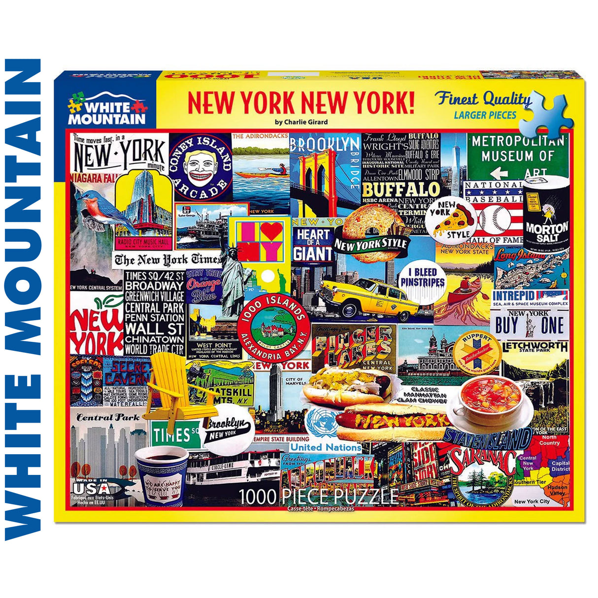 NEW YORK NEW YORK 1000 pc super deluxe Jigsaw Puzzle WHITE MOUNTAIN 1447pz