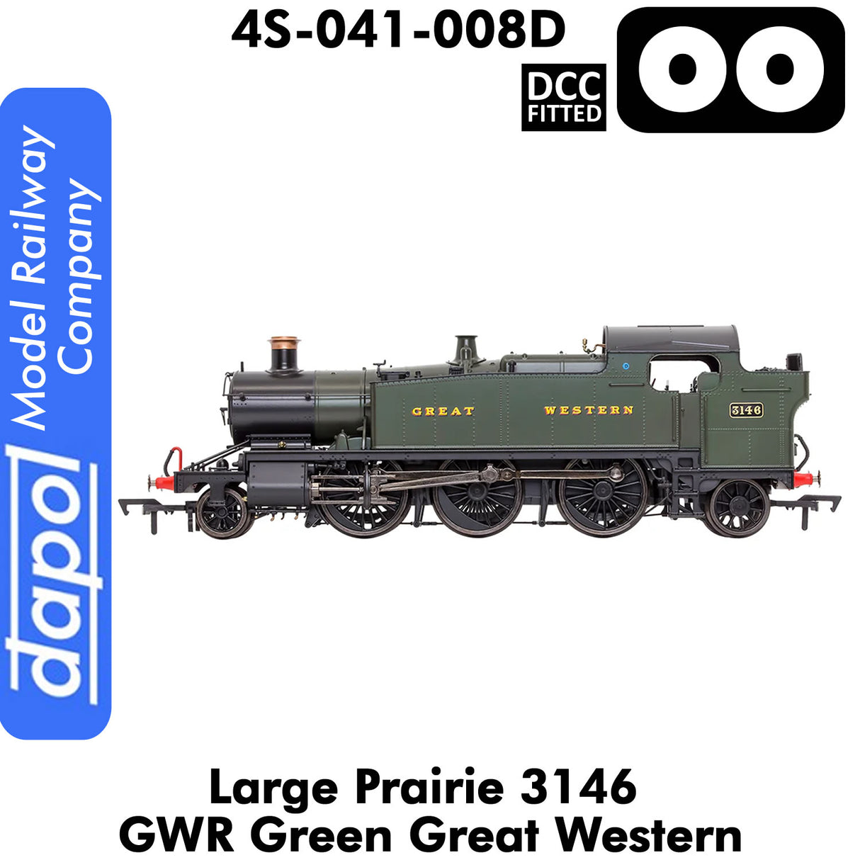LARGE PRAIRIE 3146 GWR DCC Fitted Steam Locomotive | Dapol | 4S-041-008D
