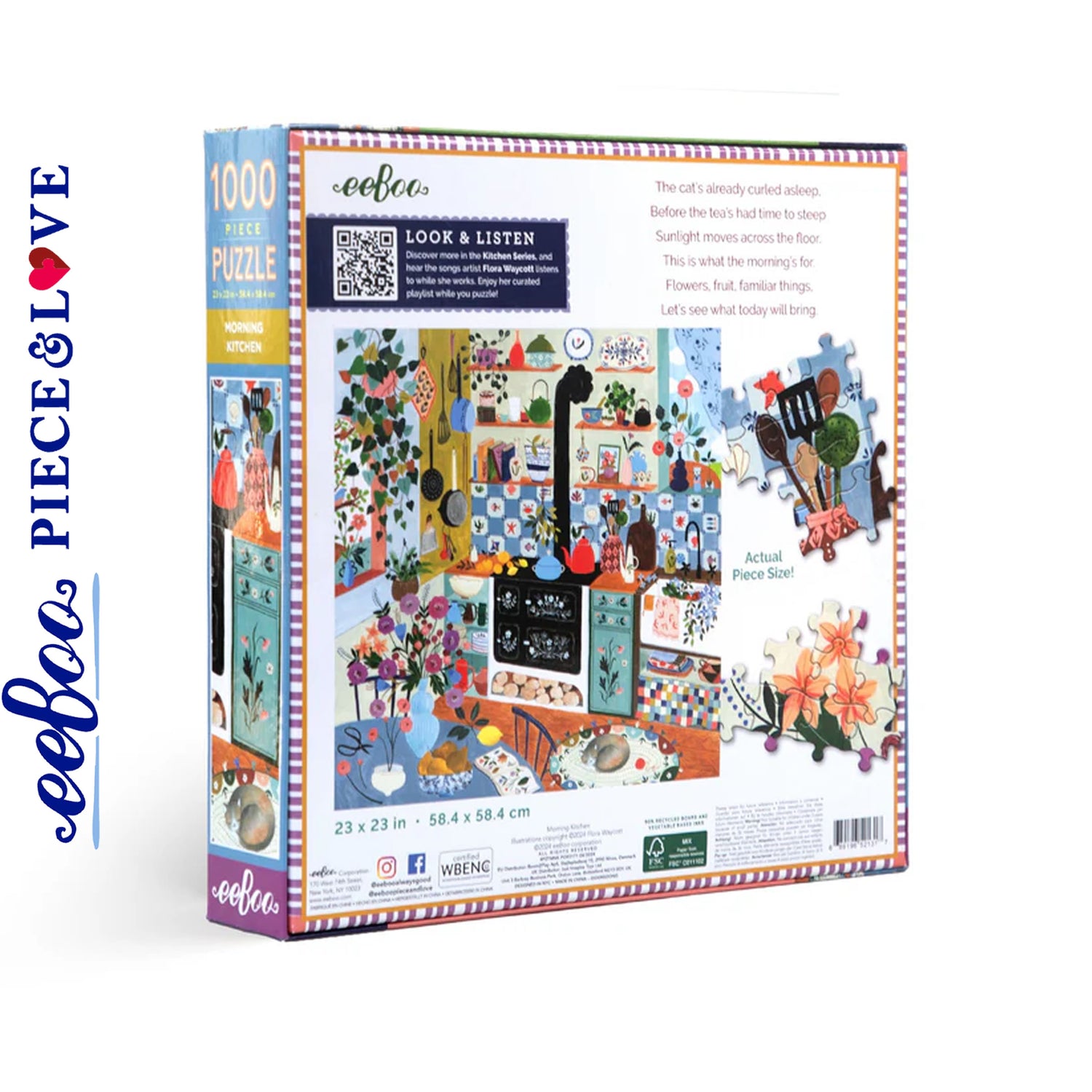 eeBoo MORNING KITCHEN 1000 pc Square Jigsaw Puzzle Super Deluxe PZTMNK