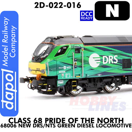 Class 68 Pride of the North  68006 New DRS/NTS Green Diesel - DCC ready | Dapol | 2D-022-016