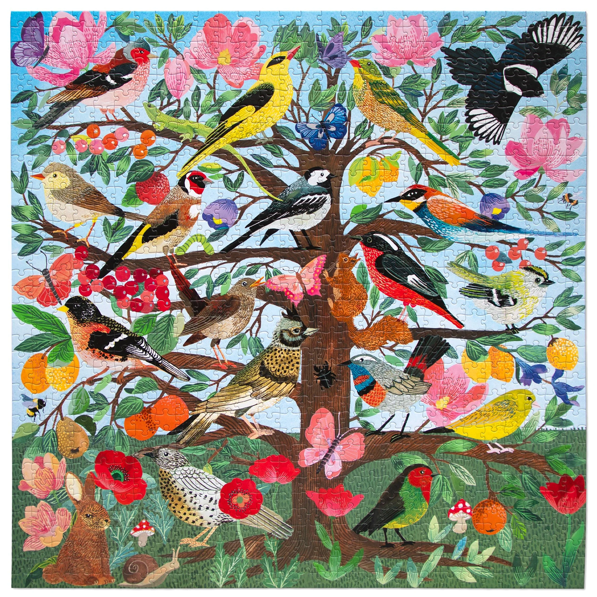 * DAMAGED BOX * - French Medieval Songbirds - 1000pc Puzzle | eeBoo | PZT959