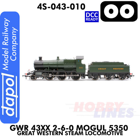 Great Western Railway - 43xx 2-6-0 Mogul 5350 - DCC Ready - 1:76 OO | Dapol | 4S-043-0010