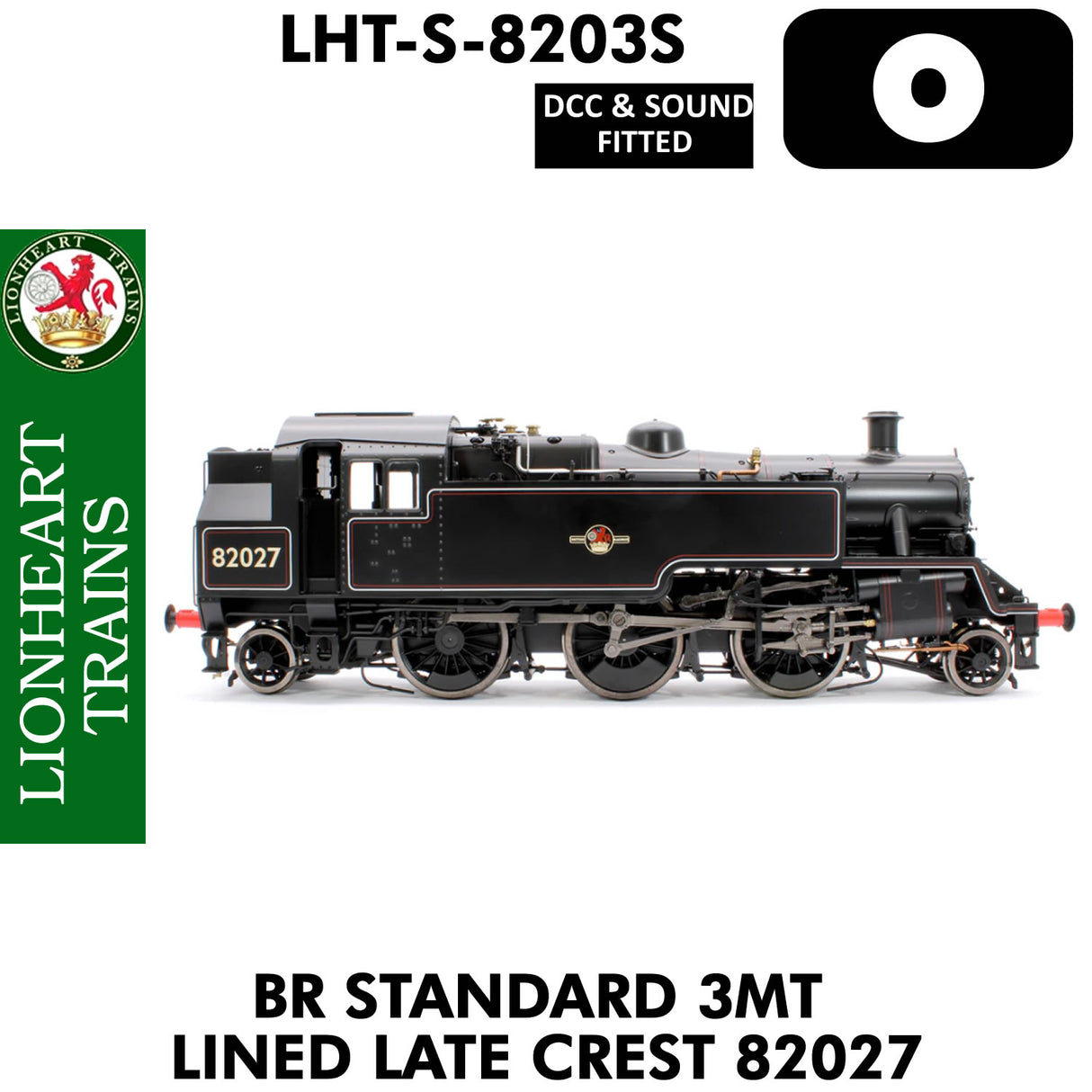 BR Standard 3MT Lined Late Crest 82027 - DCC& Sound - OO | Lionheart Trains | LHT-S-8203S