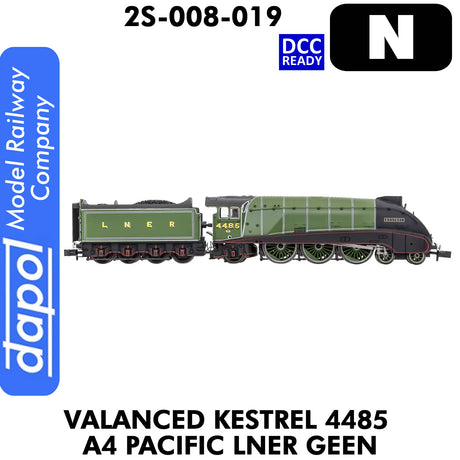 A4 Pacific VALANCED KESTREL 4485 LNER DCC Ready | Dapol |  2S-008-019