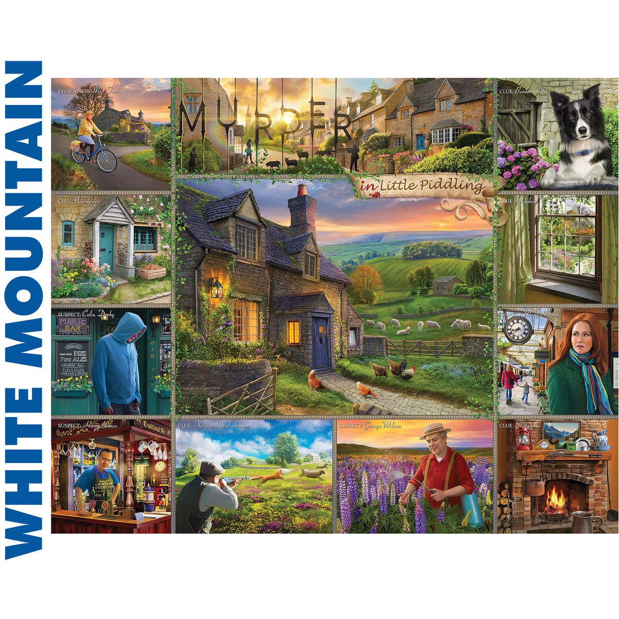 MURDER IN LITTLE PIDDLING 1000 pc Jigsaw Puzzle WHITE MOUNTAIN 1506