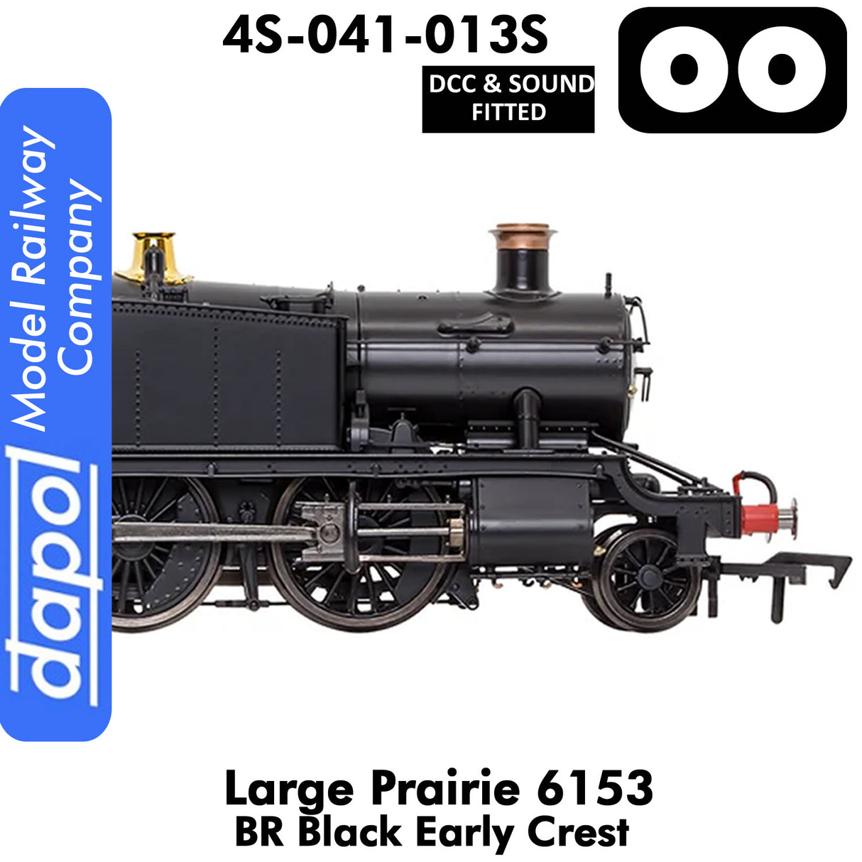 LARGE PRAIRIE 6153 BR Black Early Crest DCC & Sound Steam Locomotive |  Dapol |  4S-041-013S