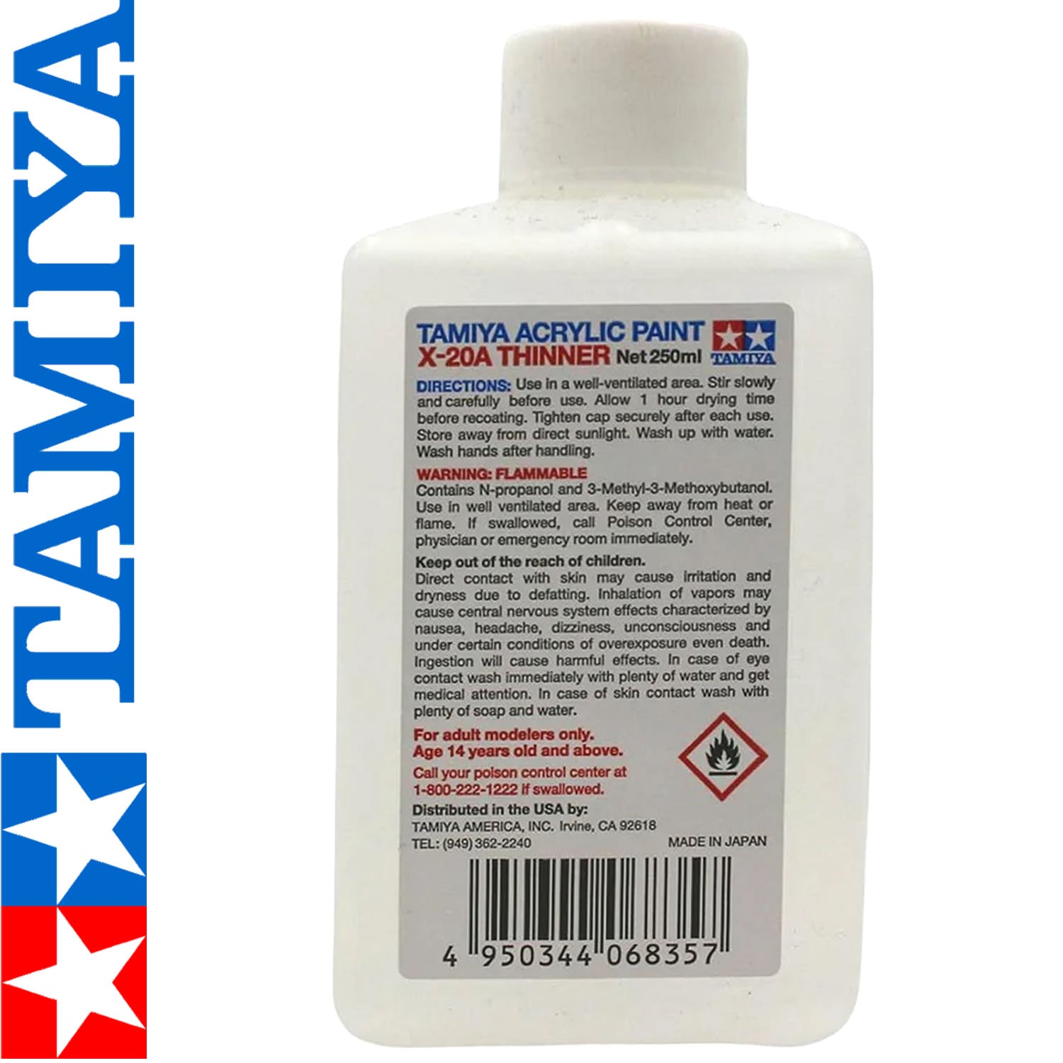 Tamiya ACRYLIC THINNER X-20A 250ml Paint Thinners Thinning Cleaning Airbrush