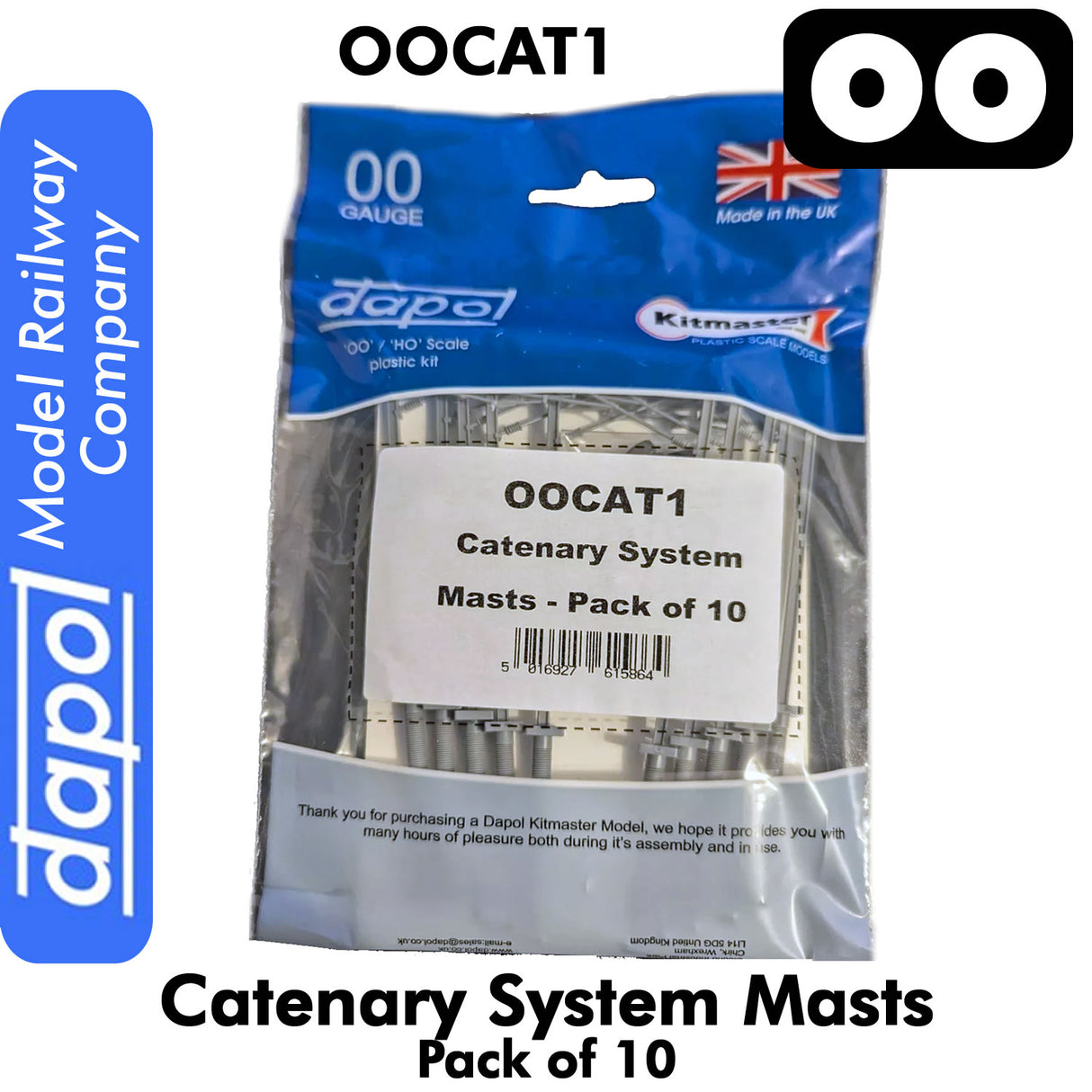 Easi-Fit CATENARY MASTS Dapol Pack 10 Kitmaster OO Gauge OOCAT1