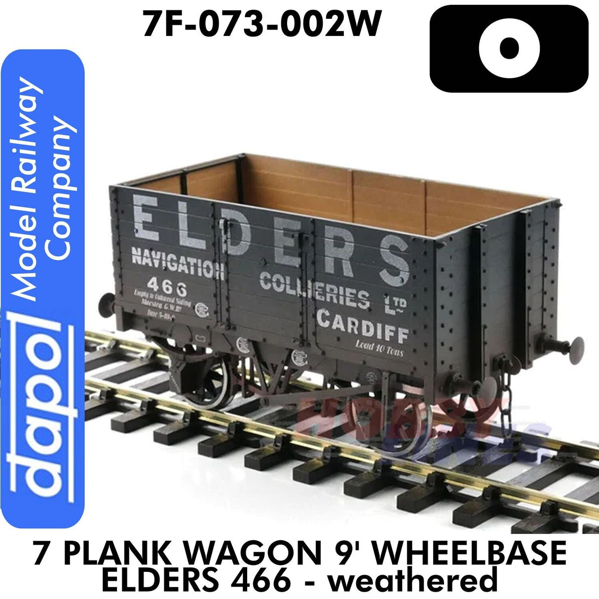 7 Plank Wagon 9' Wheelbase Elders 466 - Weathered | Dapol | 7F-073-002W