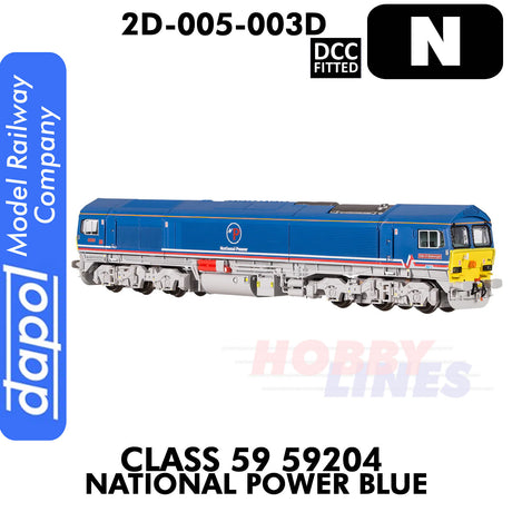 Class 59 59204 National Power Blue - DCC Fitted | Dapol | 2D-005-003D