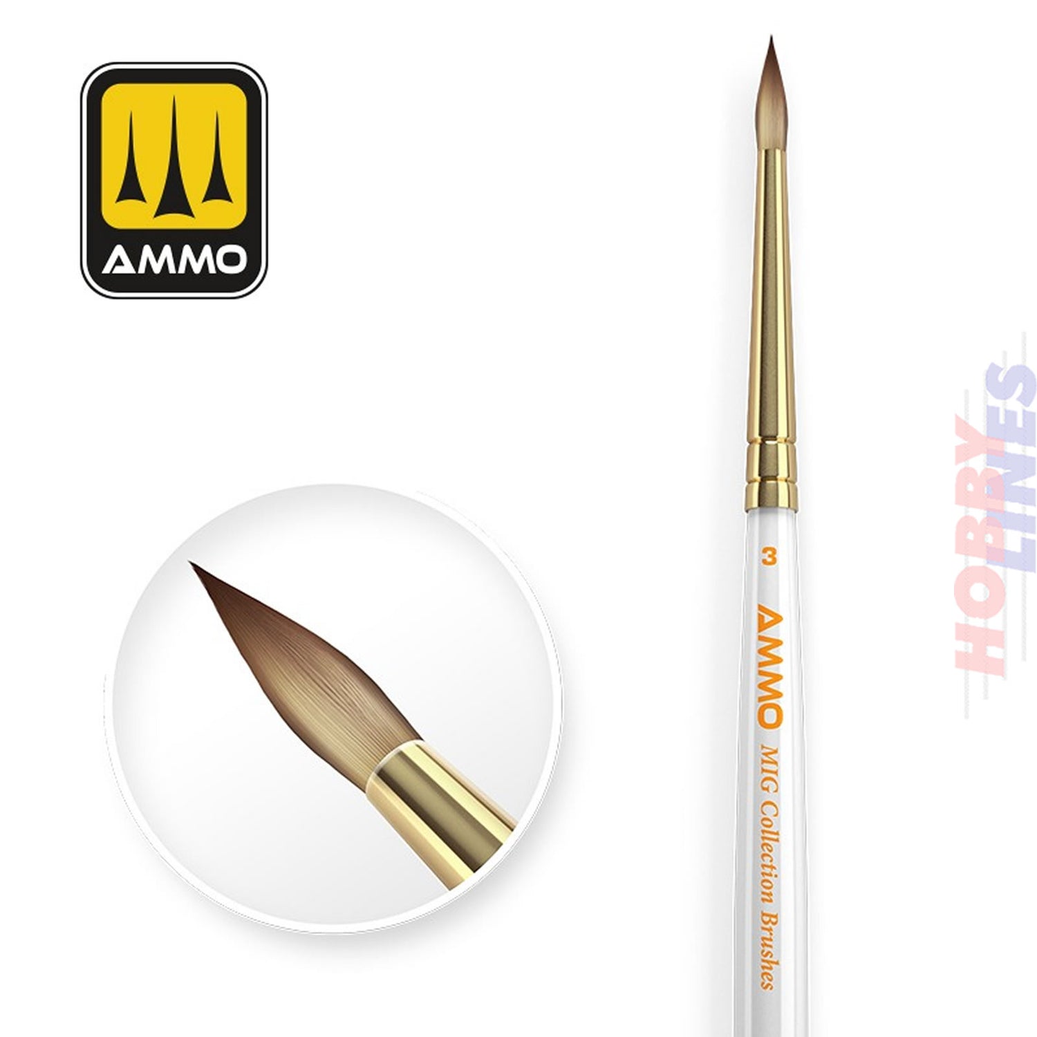 3 Brush - Conical Mig Collection | Ammo by Mig Jimenez | MIG8715