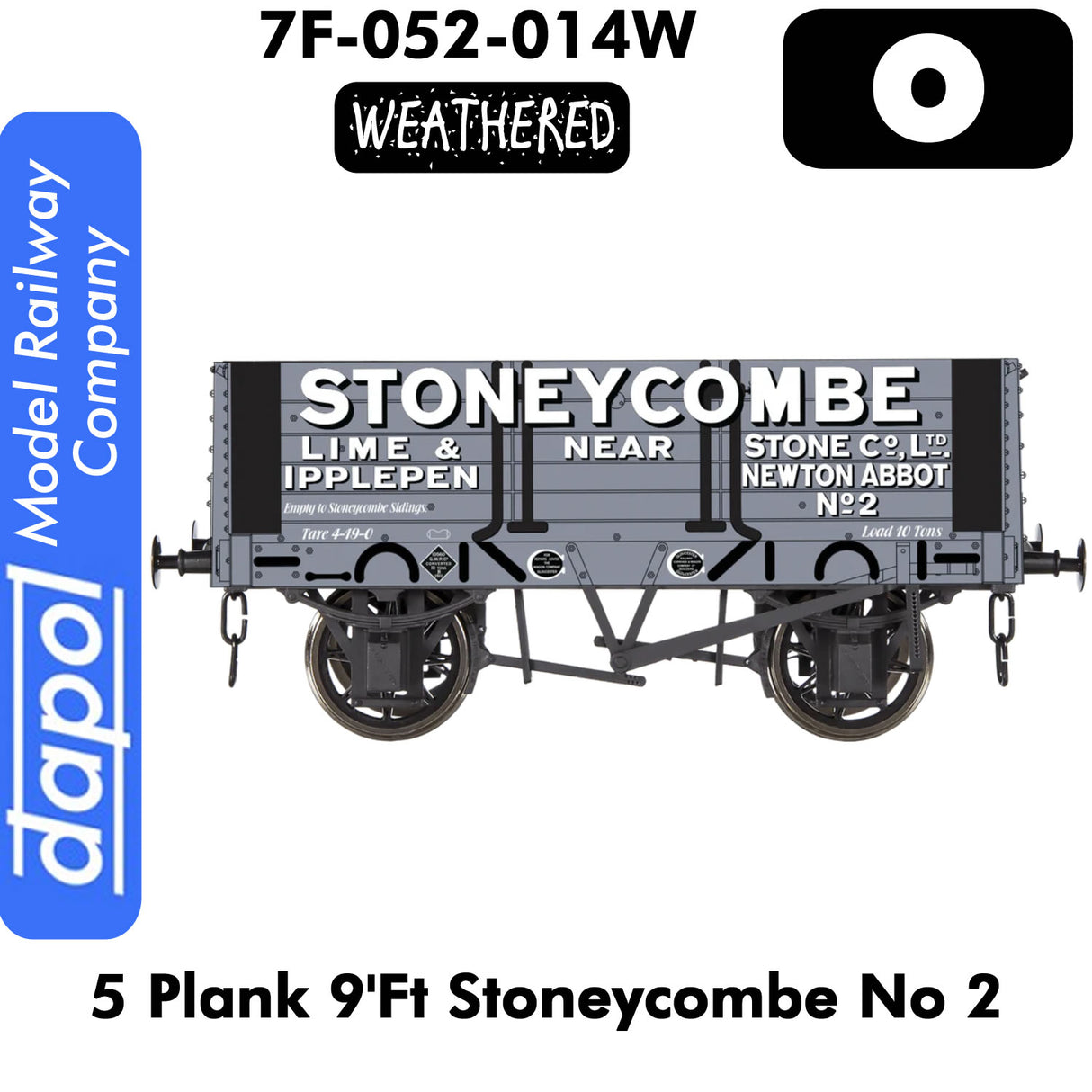 5 Plank 9'Ft Stoneycombe No 2 - Weathered Wagon | Dapol | 7F-052-014W