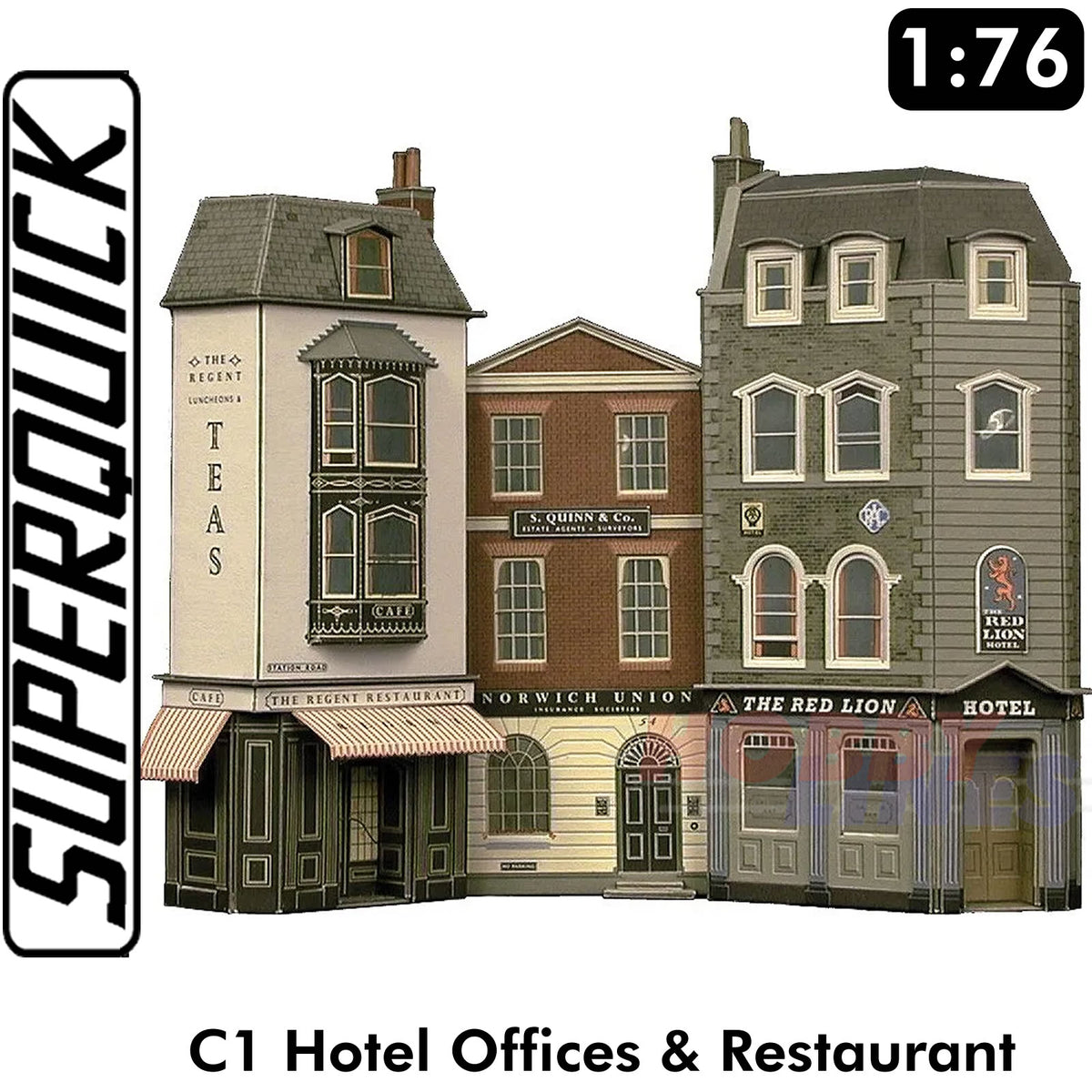 HOTEL OFFICES RESTAURANT C1 1:72 OO HO Railway Building Series C C01 SuperQuick