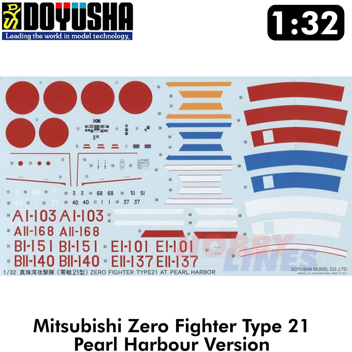Mitsubishi ZERO Pearl Harbour Fighter Type 21 WWII 1:32 kit DOYUSHA 32DOYZEP