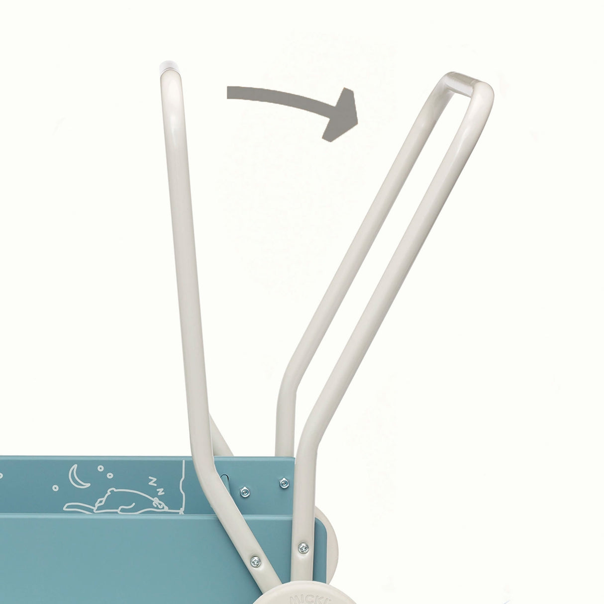 BABY WALKER BLUE Adjustable handle & Wheel brake wooden MICKI 10-2216-00